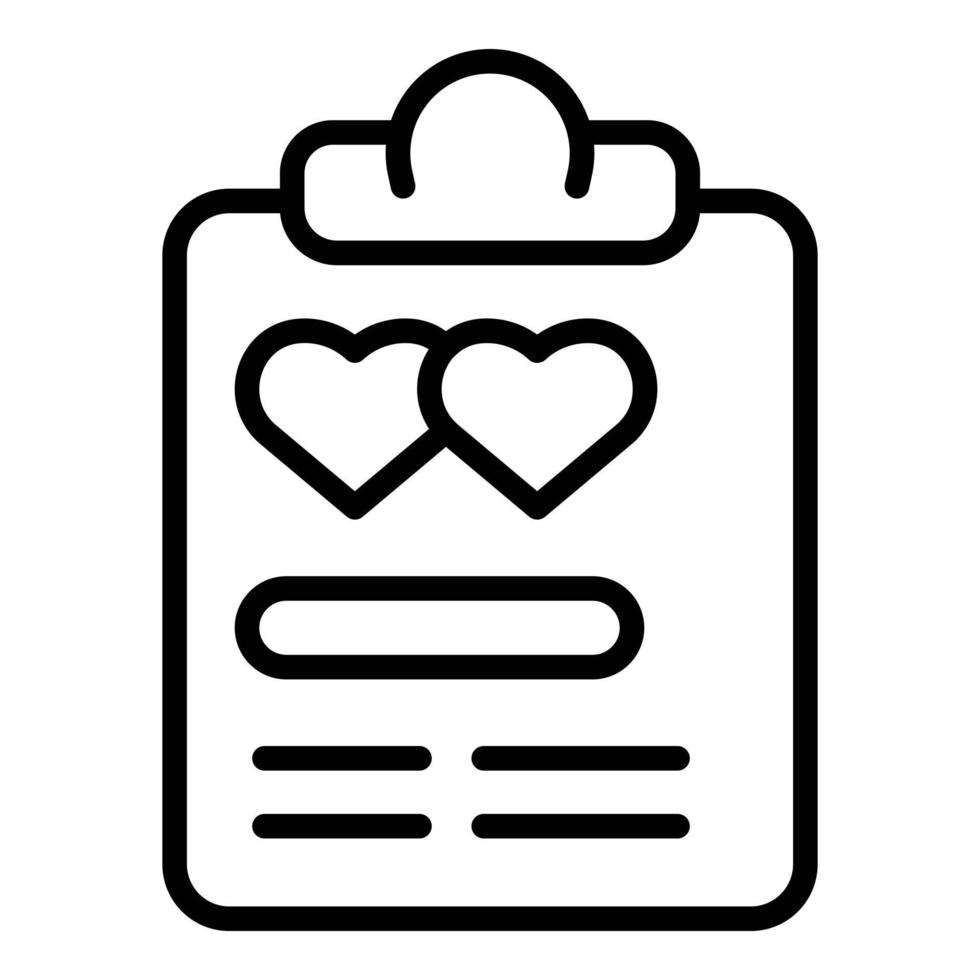 Wedding clipboard icon outline vector. Event service vector