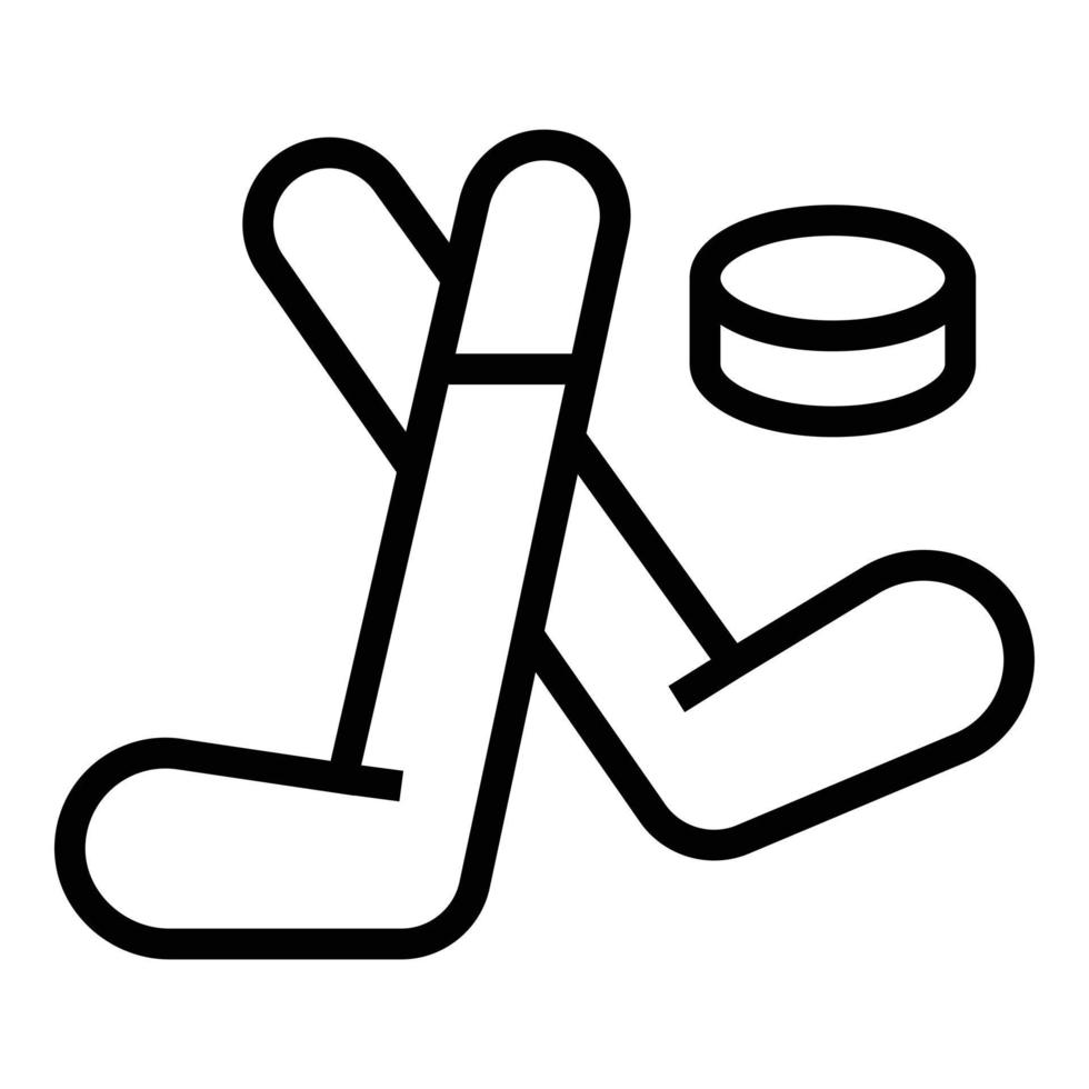 Hockey stick icon outline vector. Interior shop vector