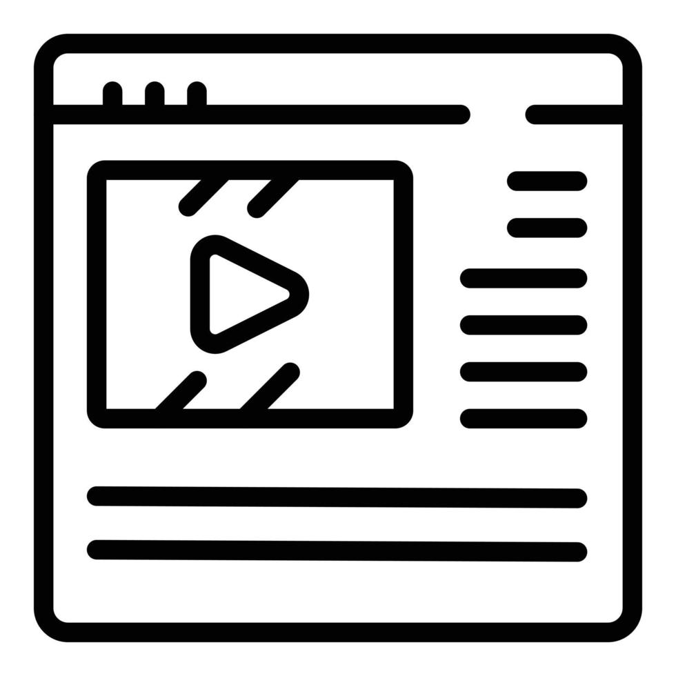 Online video icon outline vector. Private lesson vector