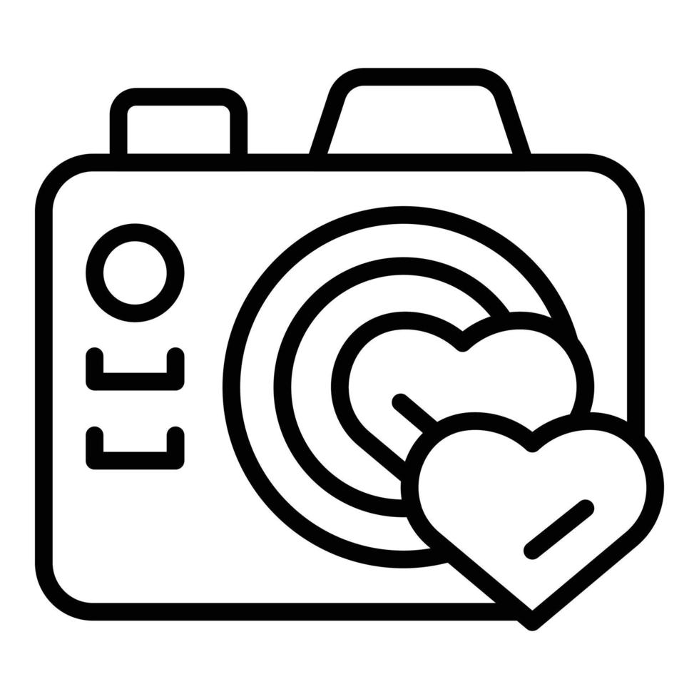 Camera party icon outline vector. Wedding event vector