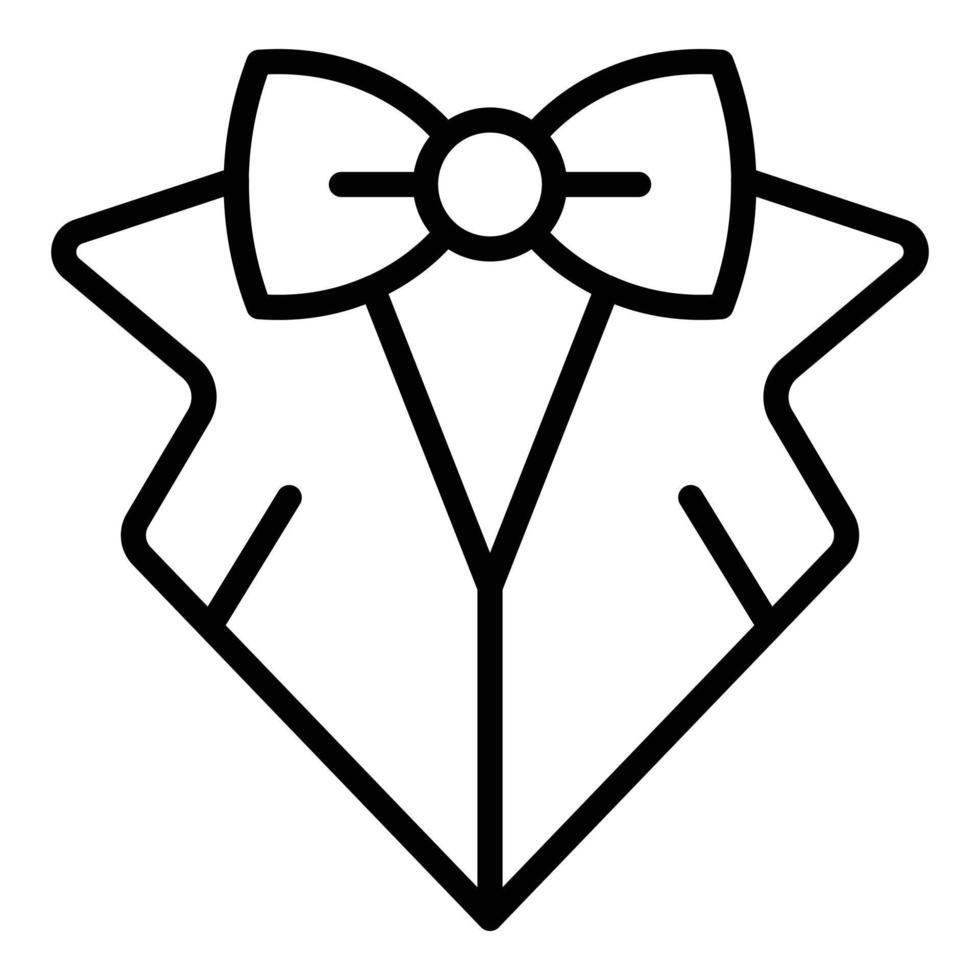 vector de contorno de icono de esmoquin de boda. servicio de eventos