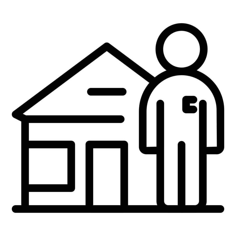 Protect man house icon outline vector. Home people vector