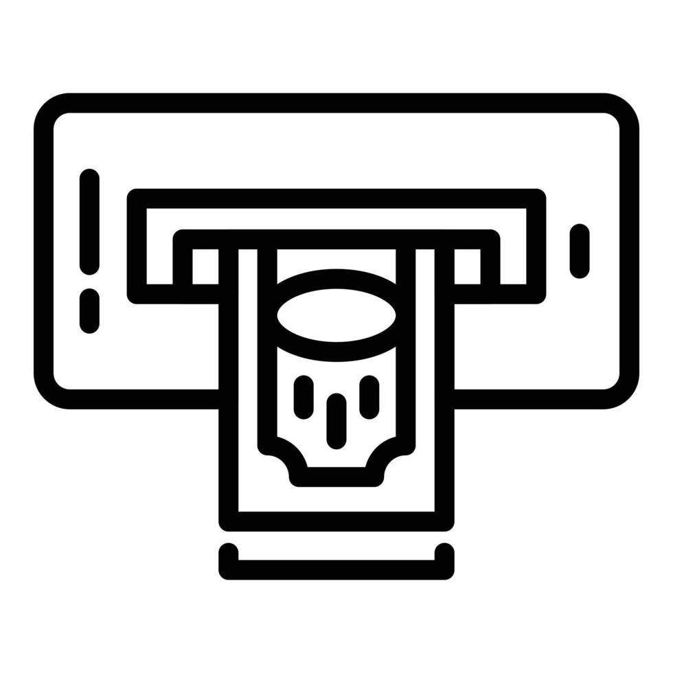 Atm money cash icon outline vector. Mobile payment vector