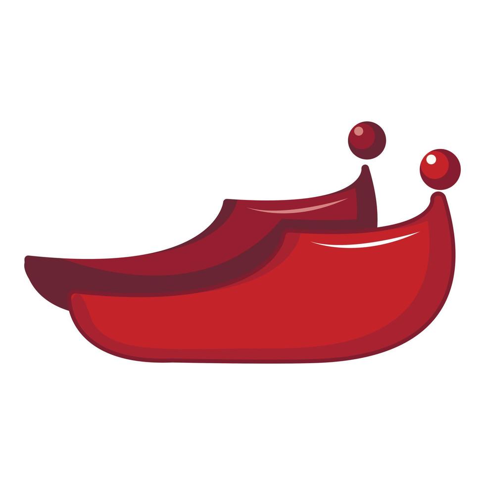Red Turkish shoes icon, cartoon style vector