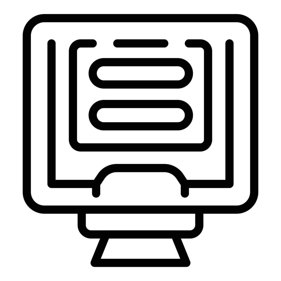 Online registration icon outline vector. Computer account vector