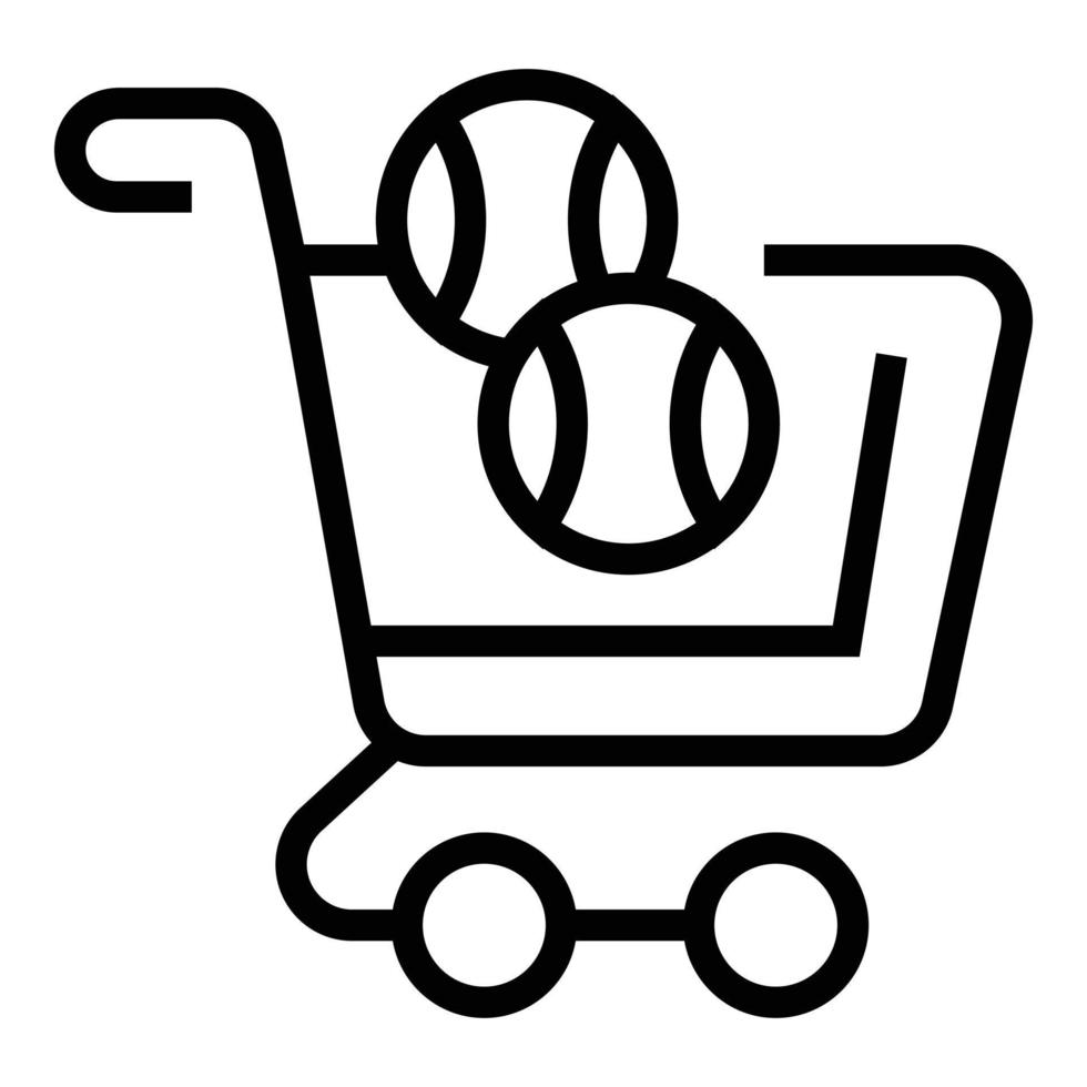 Tennis cart shop icon outline vector. Center interior vector