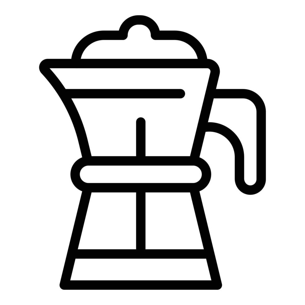 vector de contorno de icono de cafetera briki. taza de la máquina