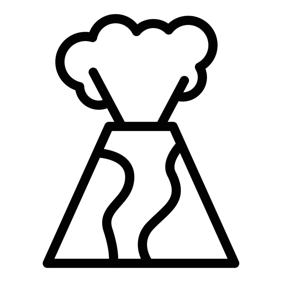 Hill volcano icon outline vector. Island crater vector