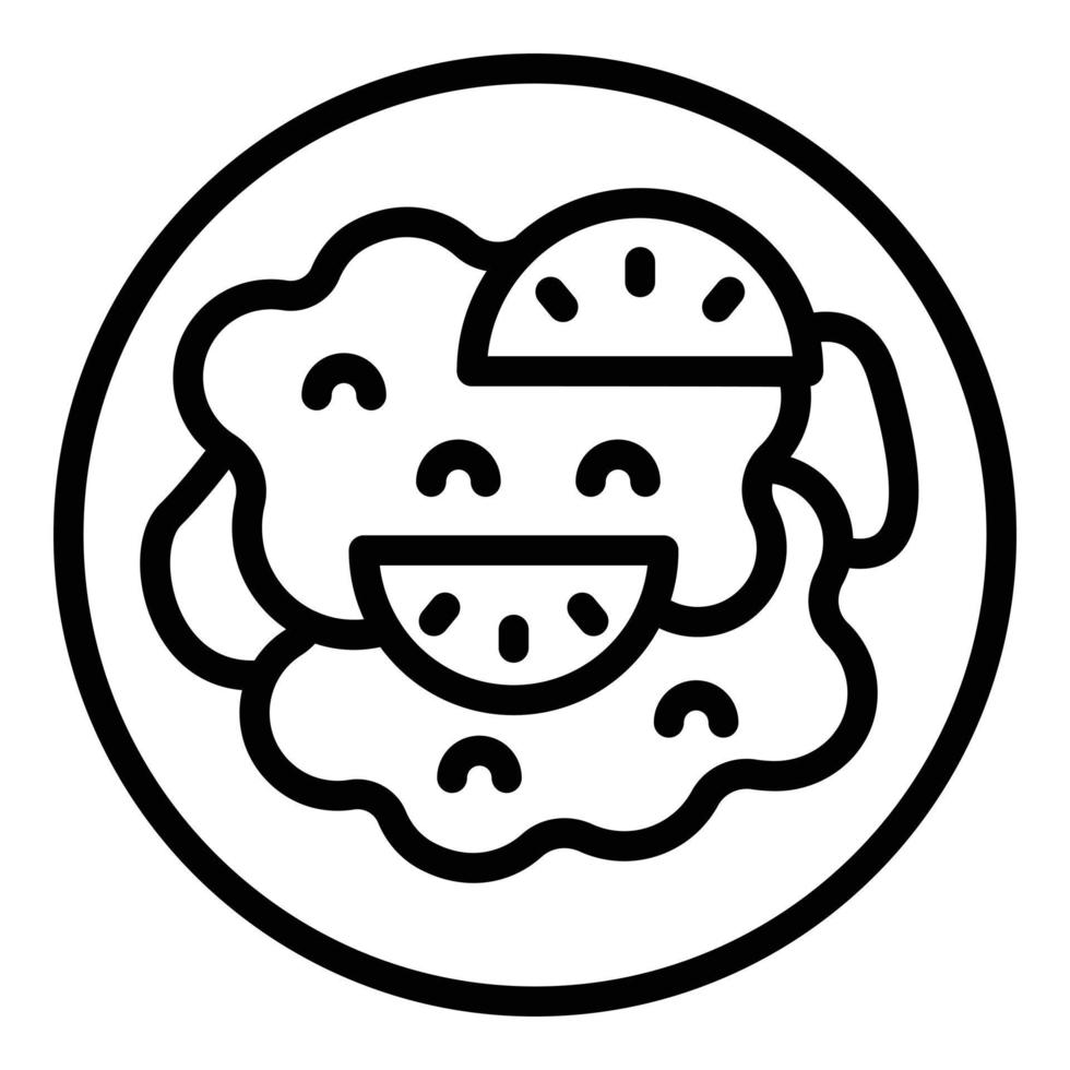 Meat salad icon outline vector. Austrian food vector