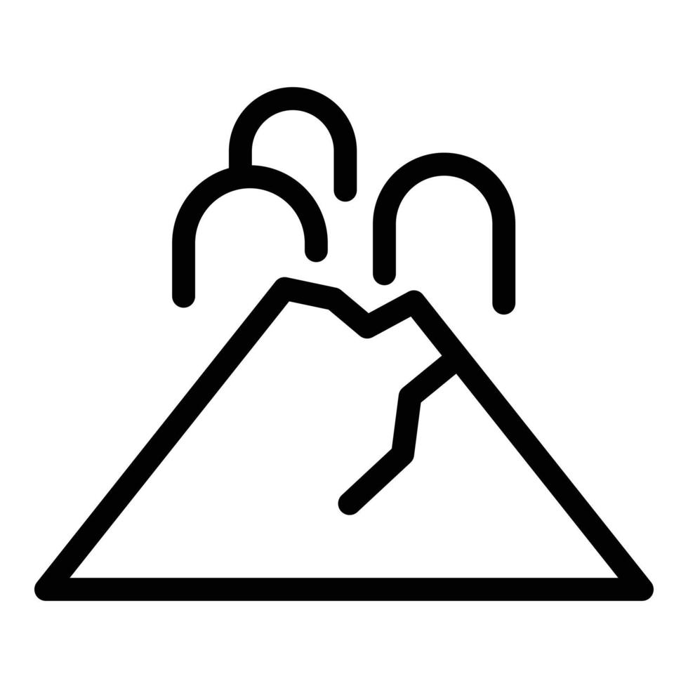 Lava fire icon outline vector. Volcanic eruption vector