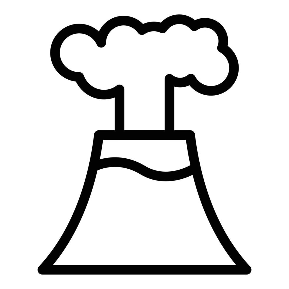 vector de contorno de icono de explosión de volcán. fuego de lava