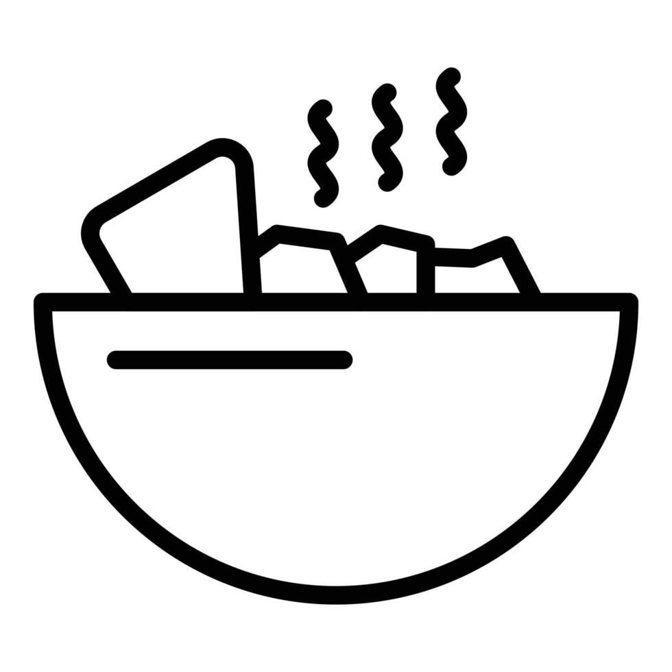Hot salad icon outline vector. Dish chicken vector