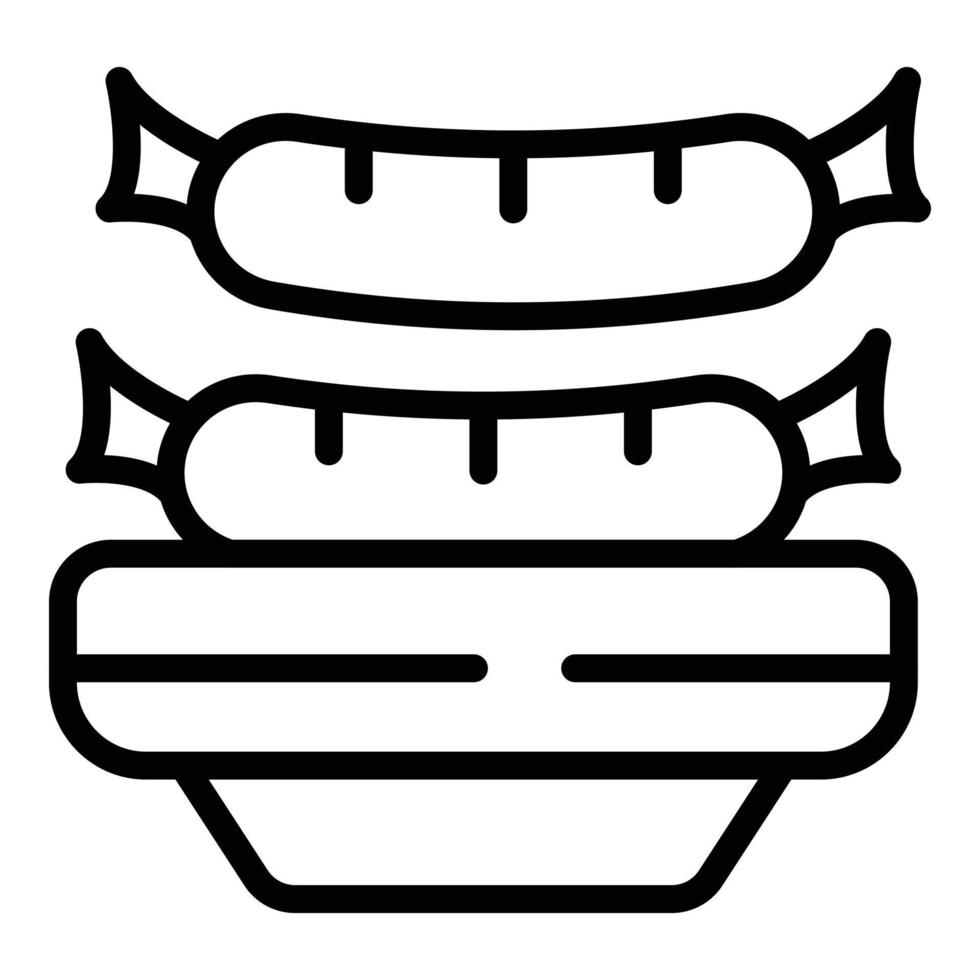 Beef sausage icon outline vector. Austrian food vector