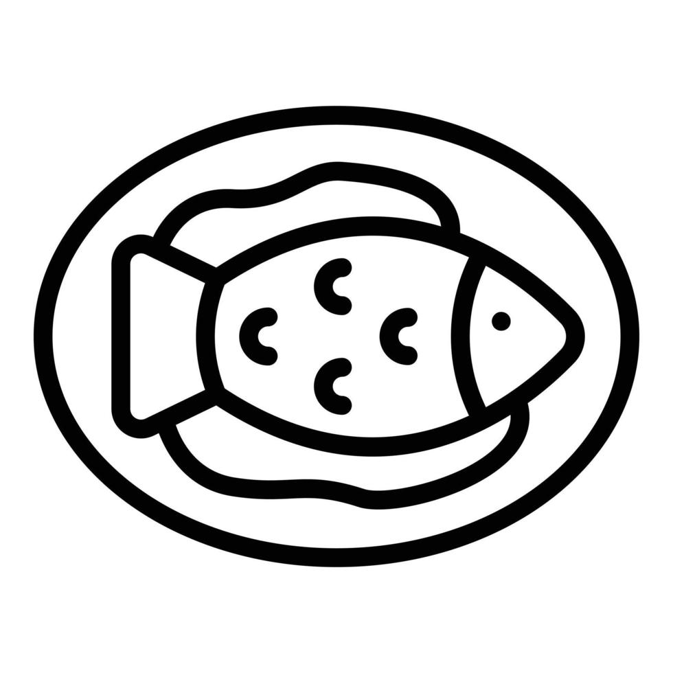 vector de contorno de icono de pescado austriaco. comida de viena