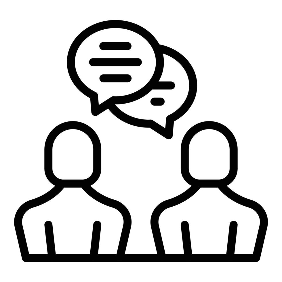 Staff training conversation icon outline vector. Business office vector