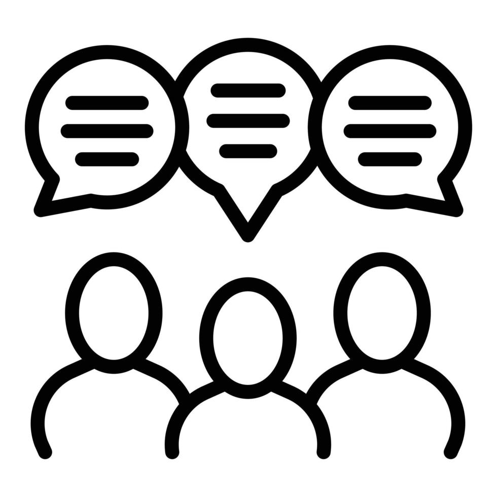 Group online support icon outline vector. Opinion report vector