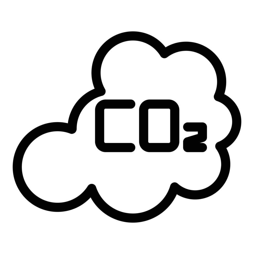 vector de contorno de icono de nube de co2. aire limpio