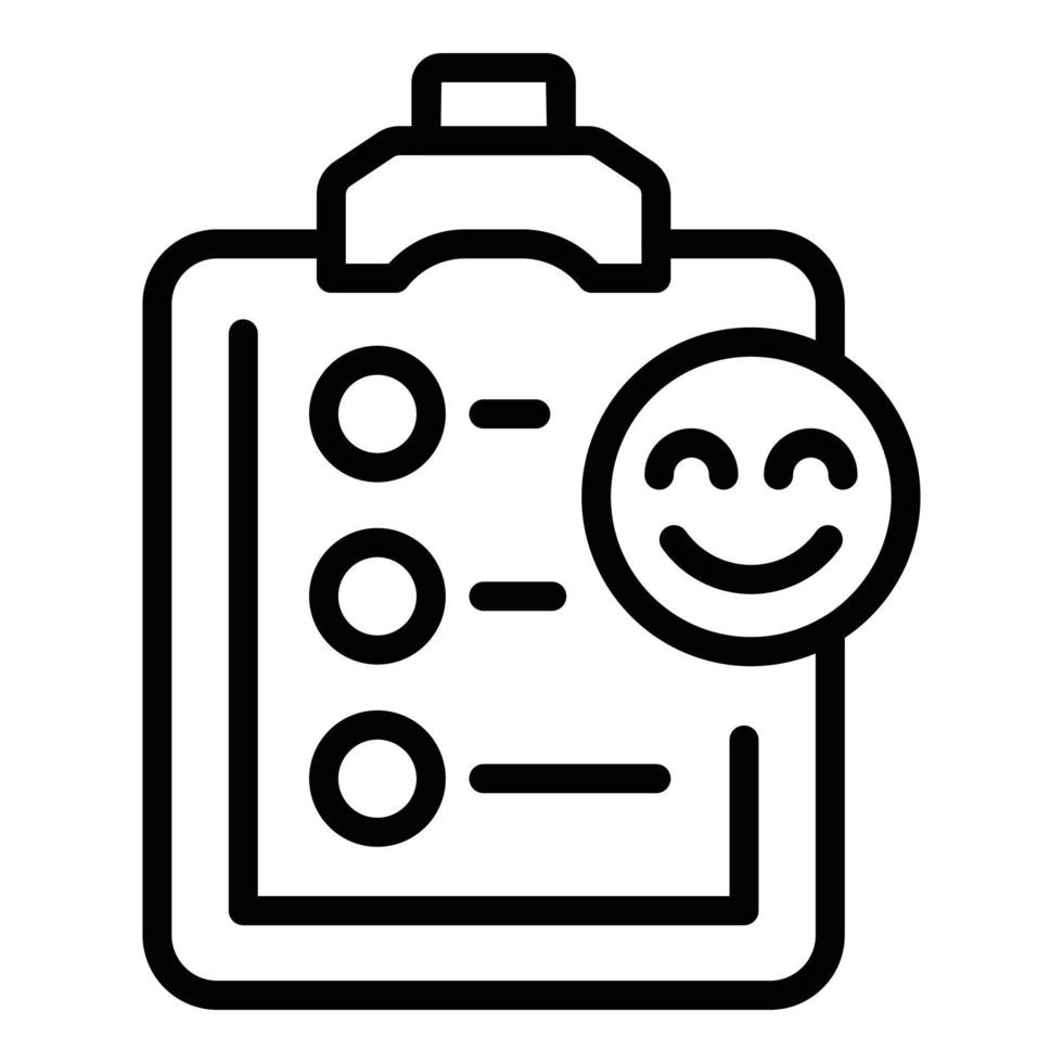 Clipboard survey icon outline vector. Report review vector