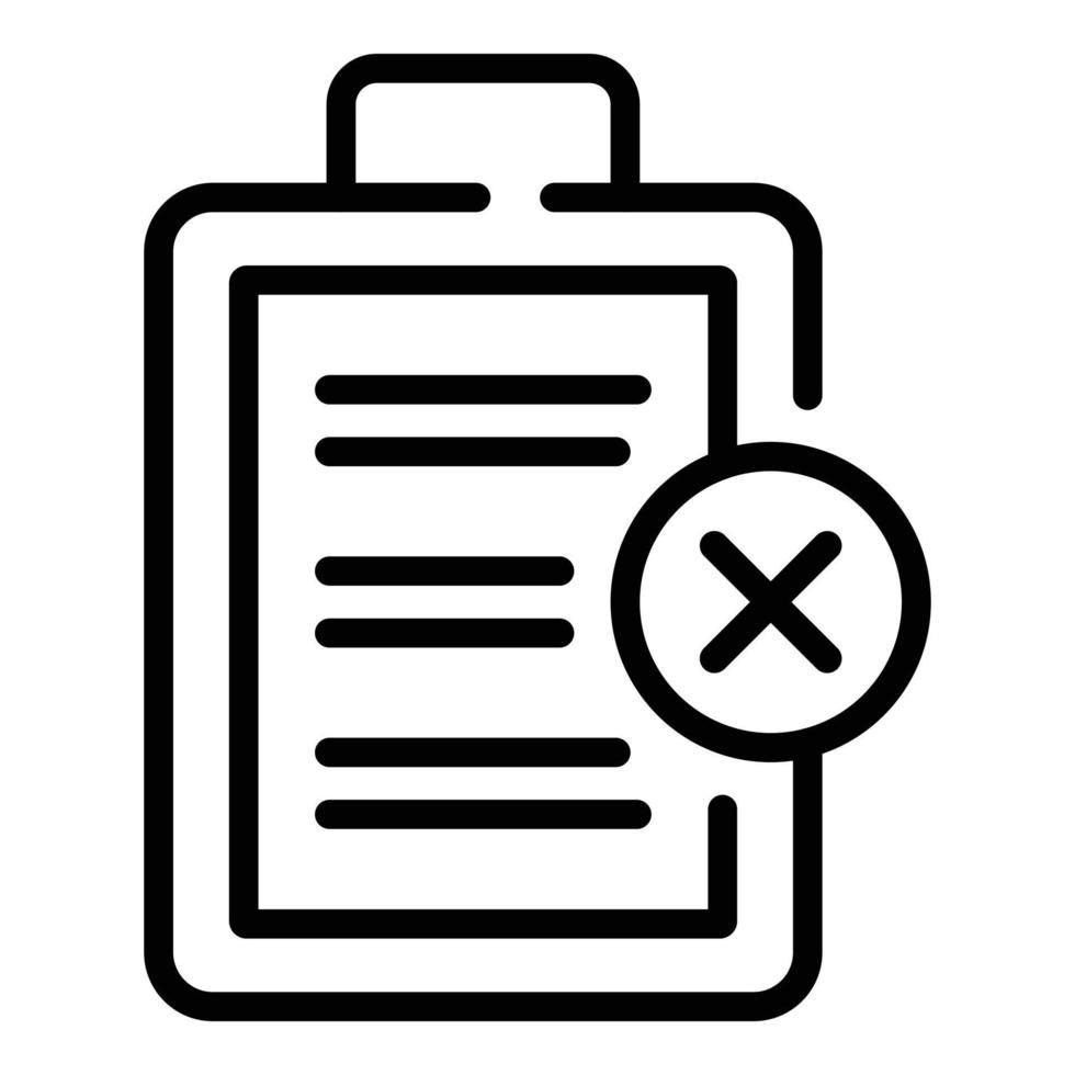 Reject feedback icon outline vector. Review client vector