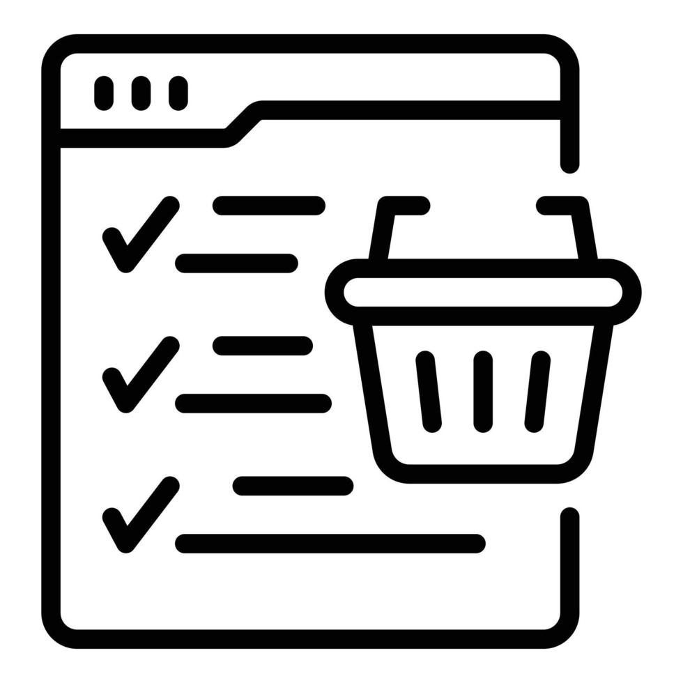 Online shop basket icon outline vector. Opinion report vector