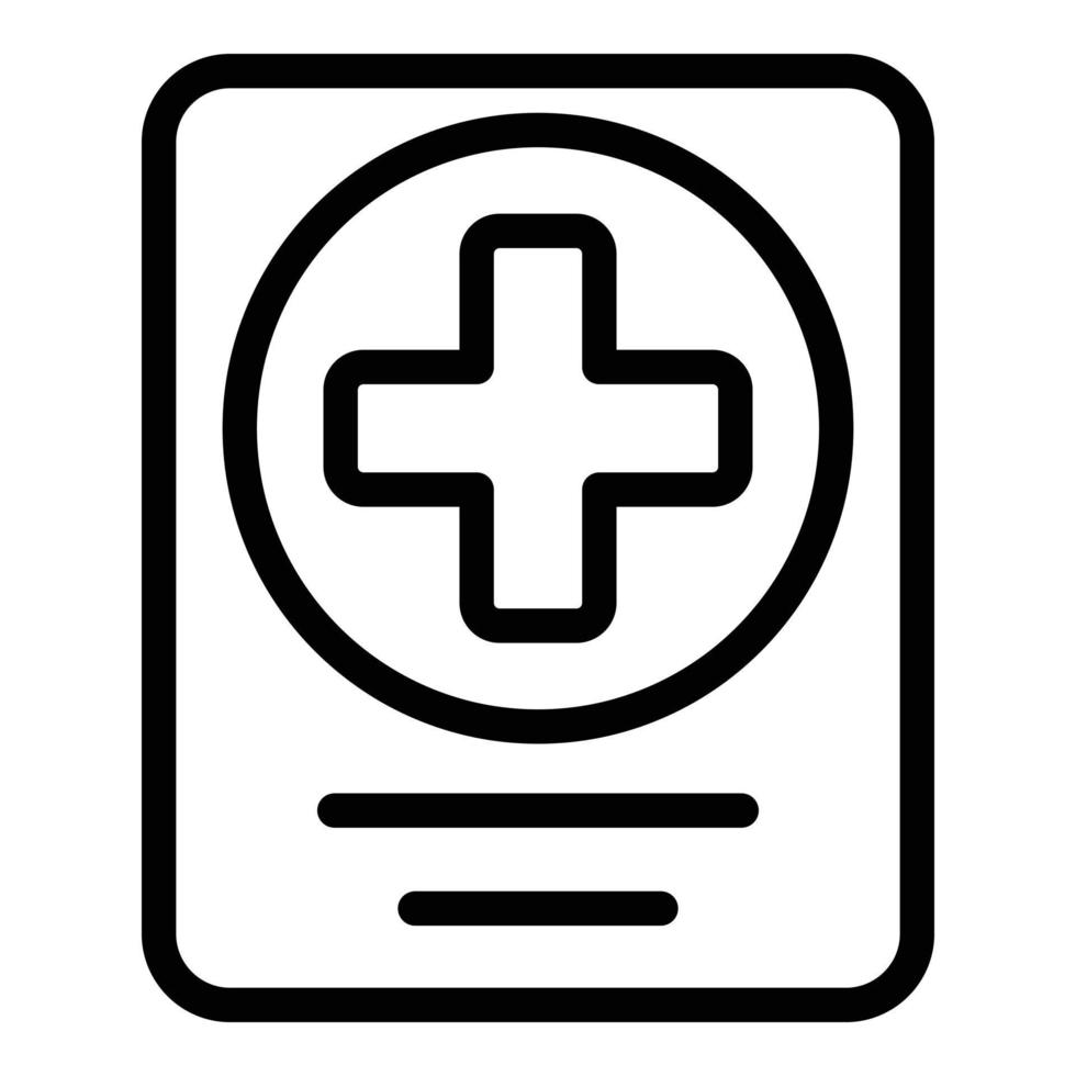 Control medical pass icon outline vector. Passport health vector