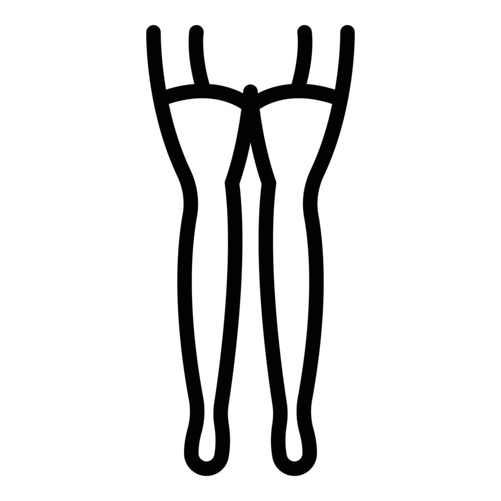 vector de contorno de icono de medias de ropa interior. pierna de compresión