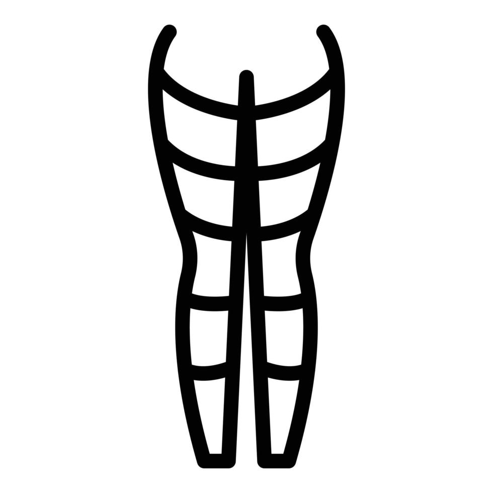 vector de contorno de icono de medias de linfedema. pierna mujer
