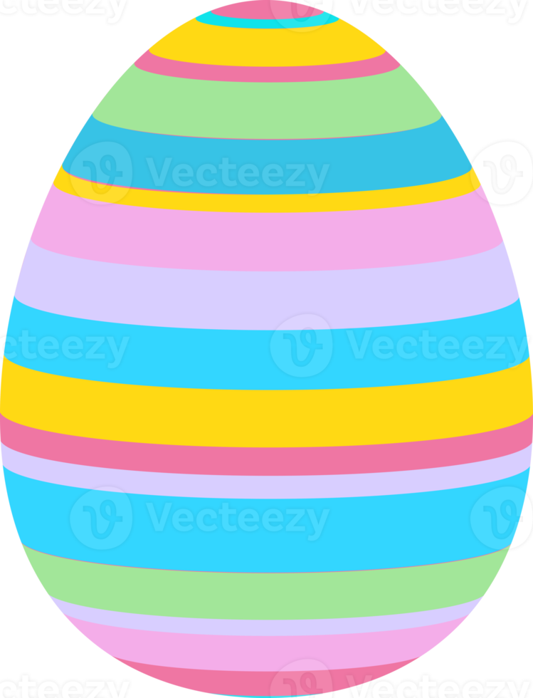 Happy Easter Day colorful egg isolated png