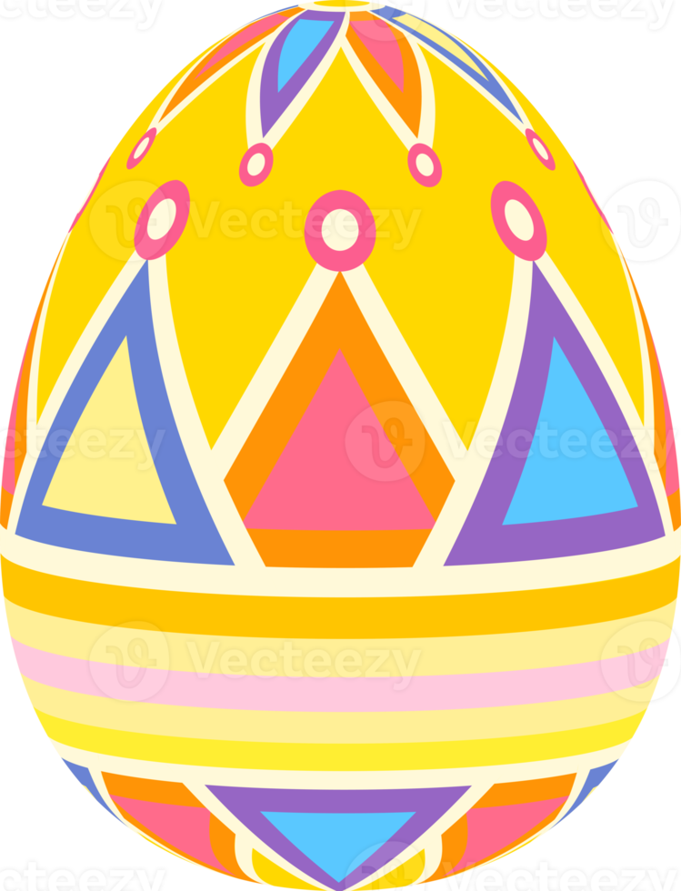 Happy Easter Day colorful egg isolated png