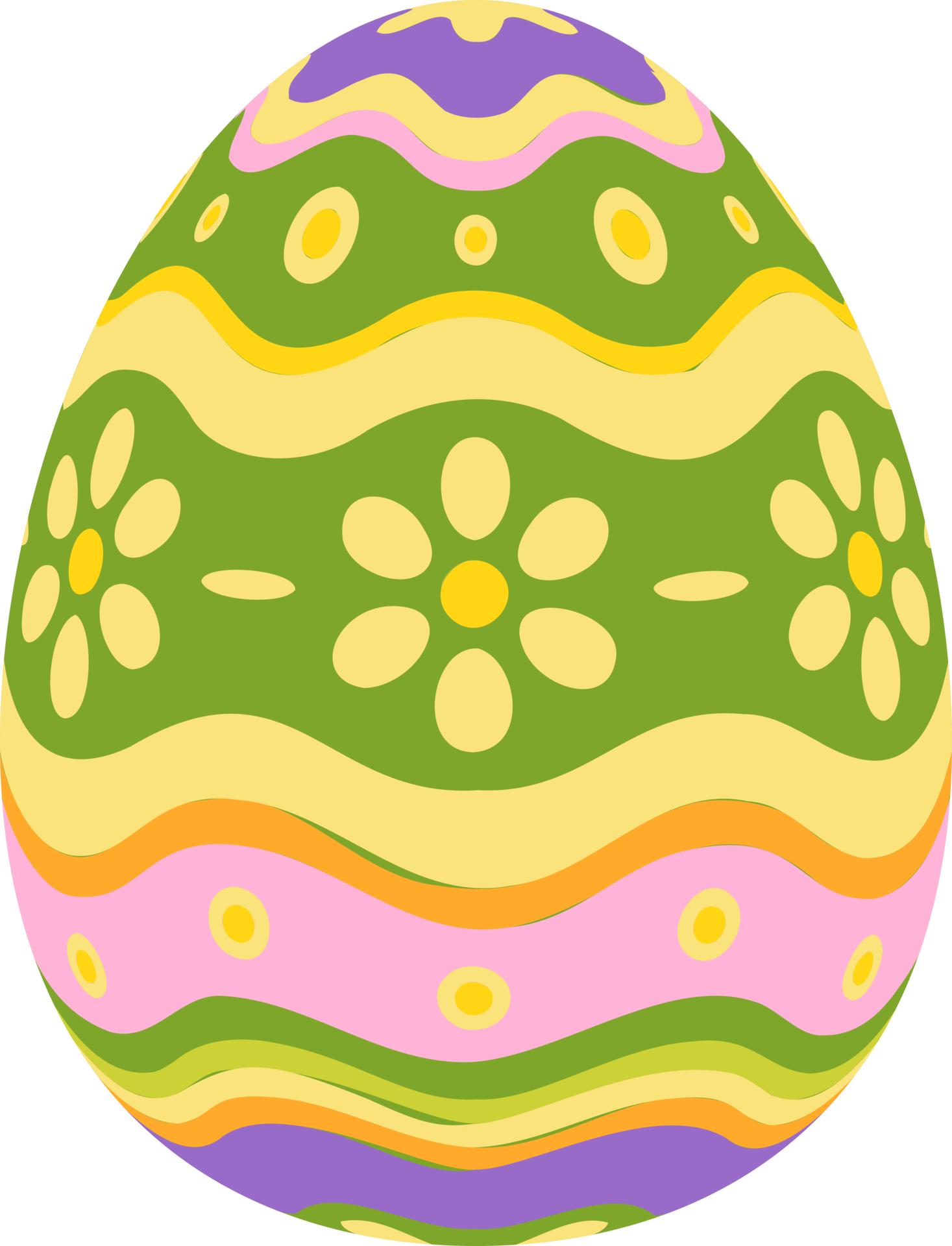 Yellow Colorful Easter Egg PNG Clipairt Picture