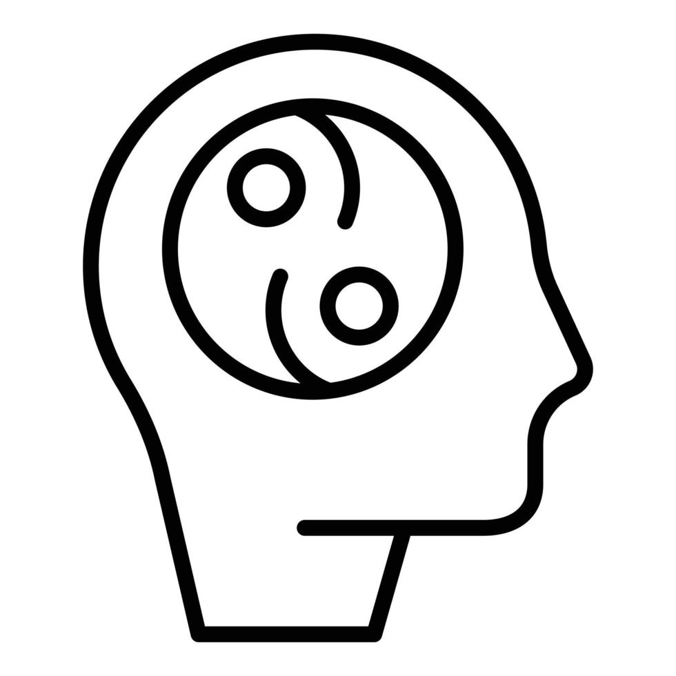 Mind balance icon outline vector. Mental emotion vector