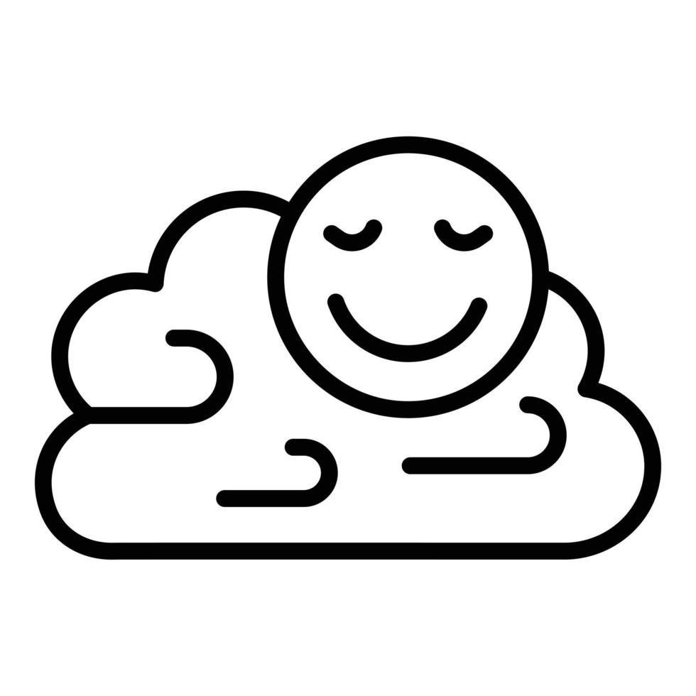 Healthy emoji icon outline vector. Mind training vector