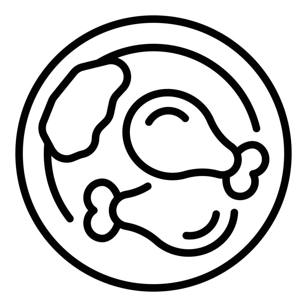 Chicken dish icon outline vector. Food peri vector