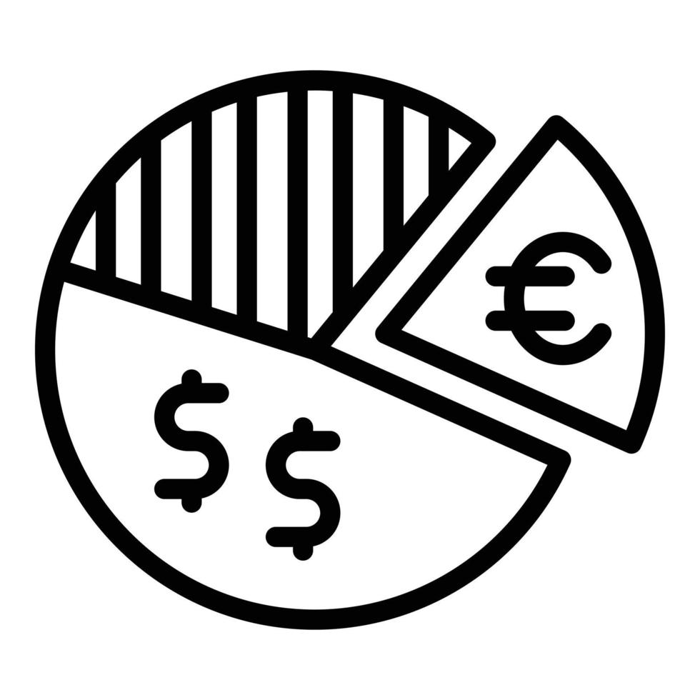 Money transfer pie chart icon outline vector. Bank payment vector