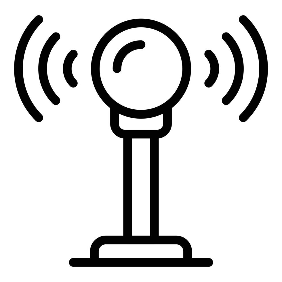 vector de contorno de icono de antena de radio. estancia social