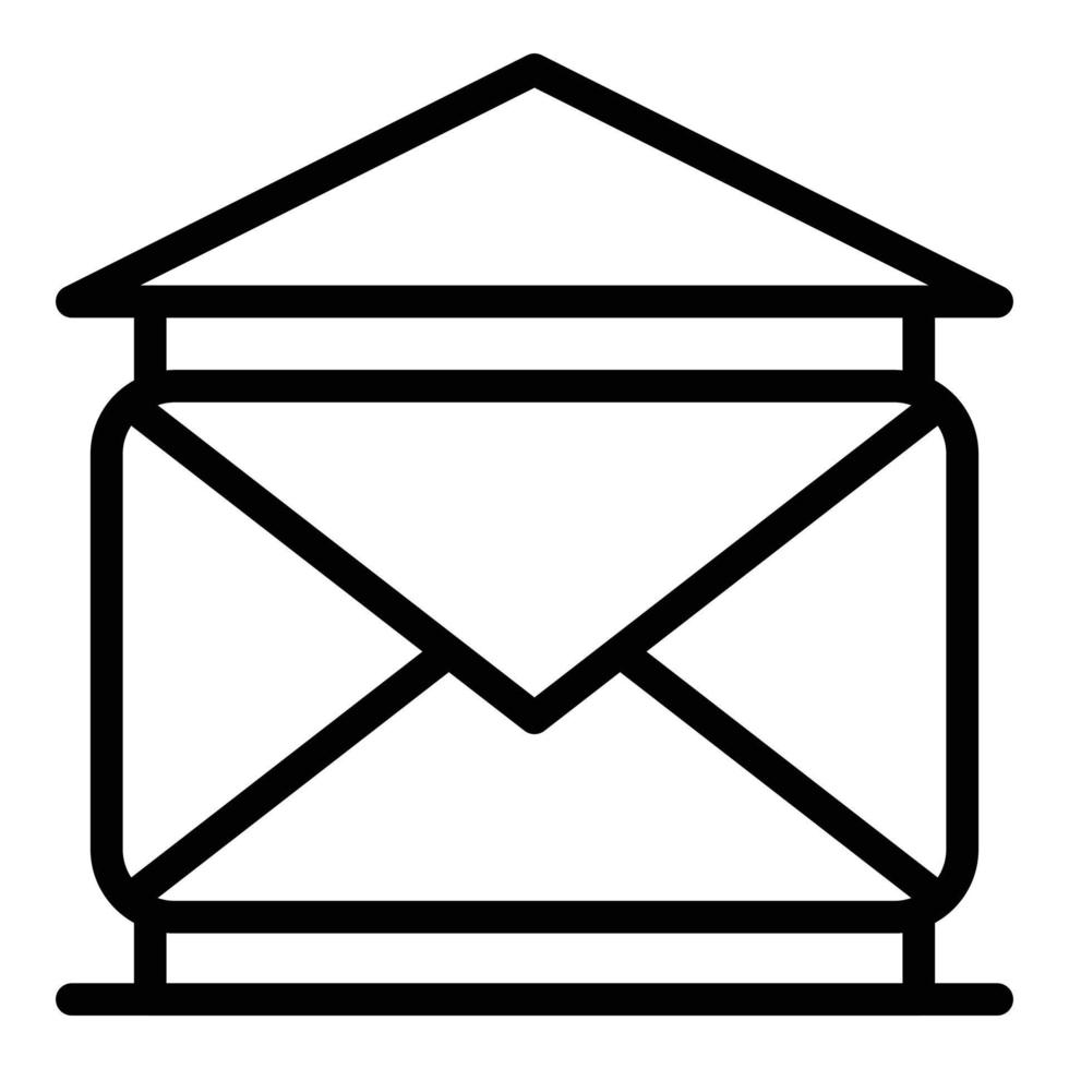 Home mail icon outline vector. Social stay vector