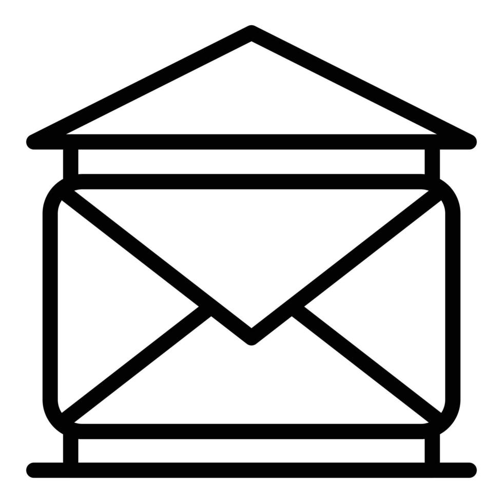 vector de contorno de icono de correo de casa. estancia social