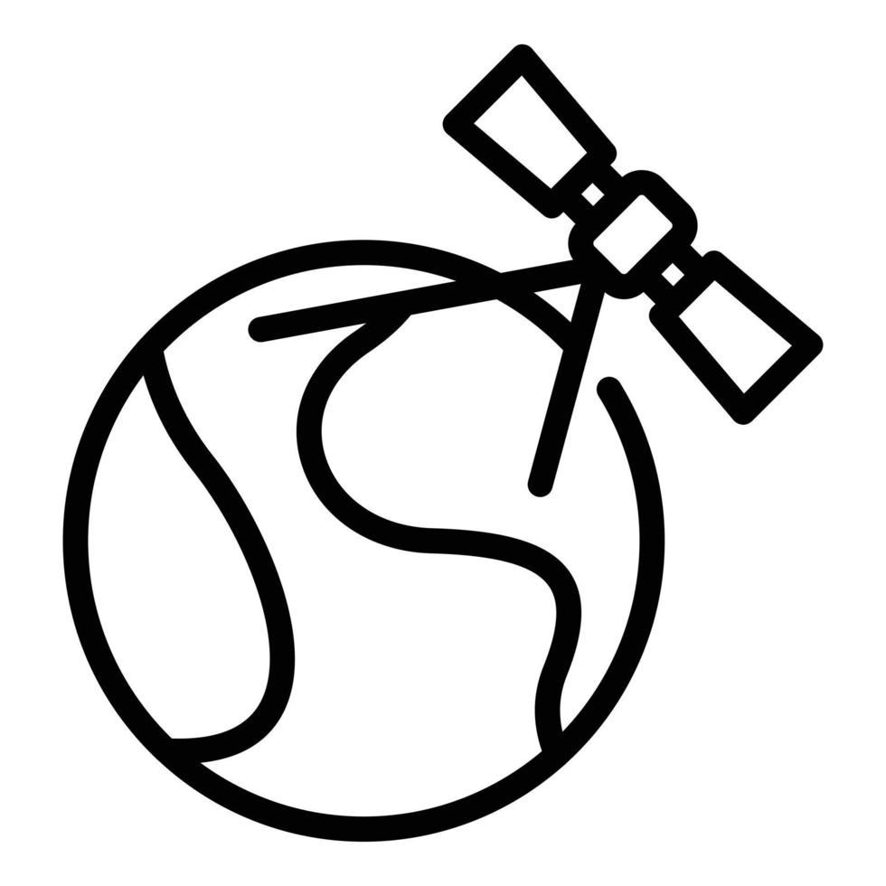 Global satellite icon outline vector. Conference stay vector