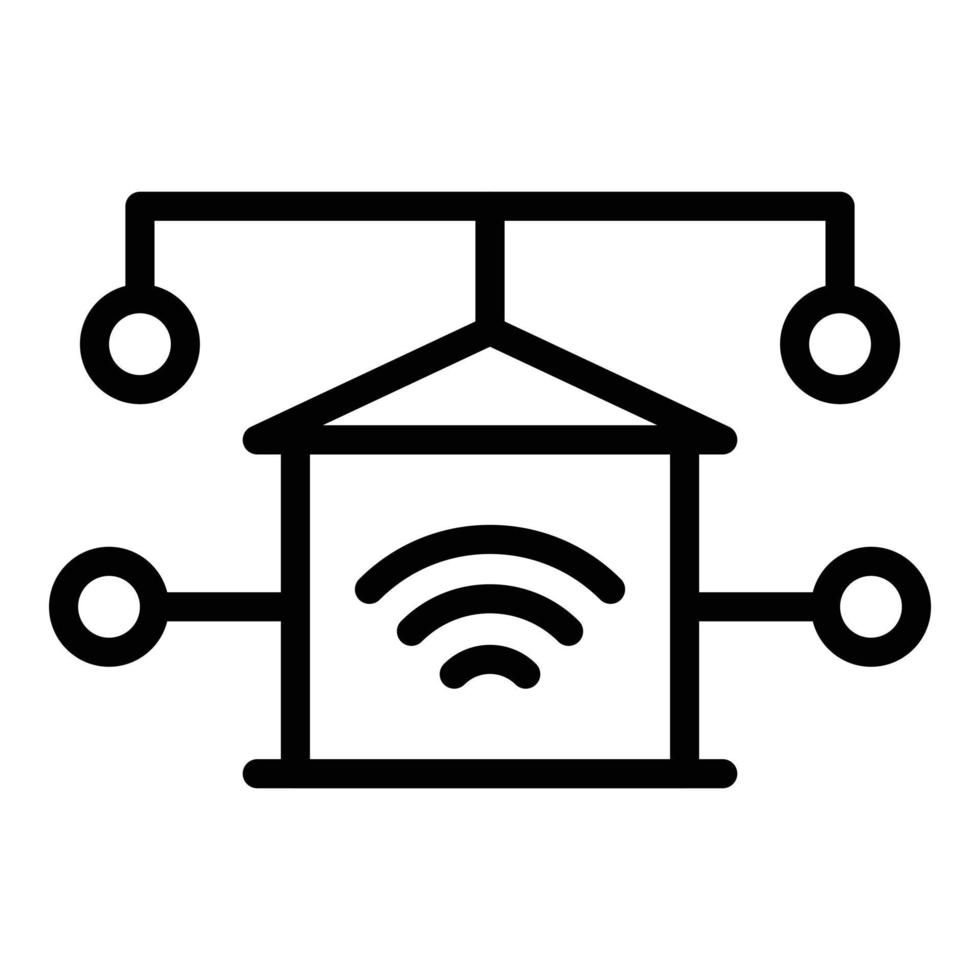 House wifi icon outline vector. Computer stay vector