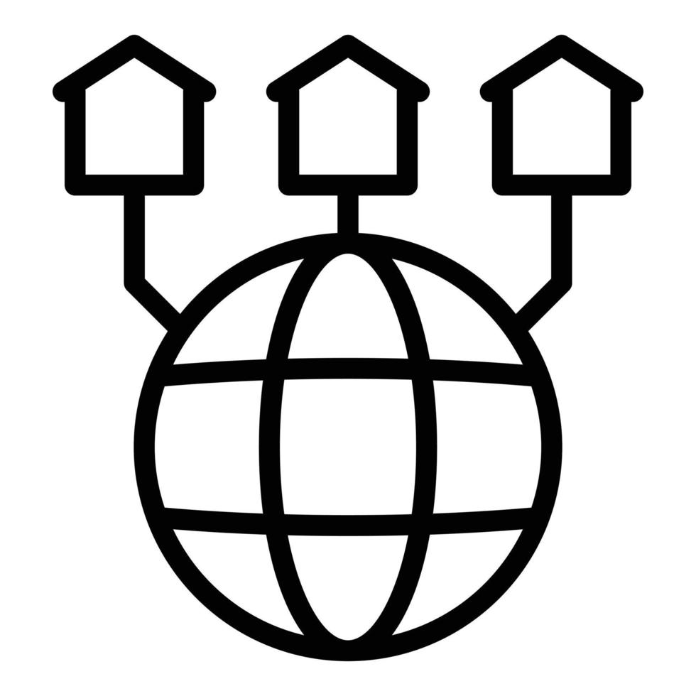 Global network icon outline vector. Computer virtual vector