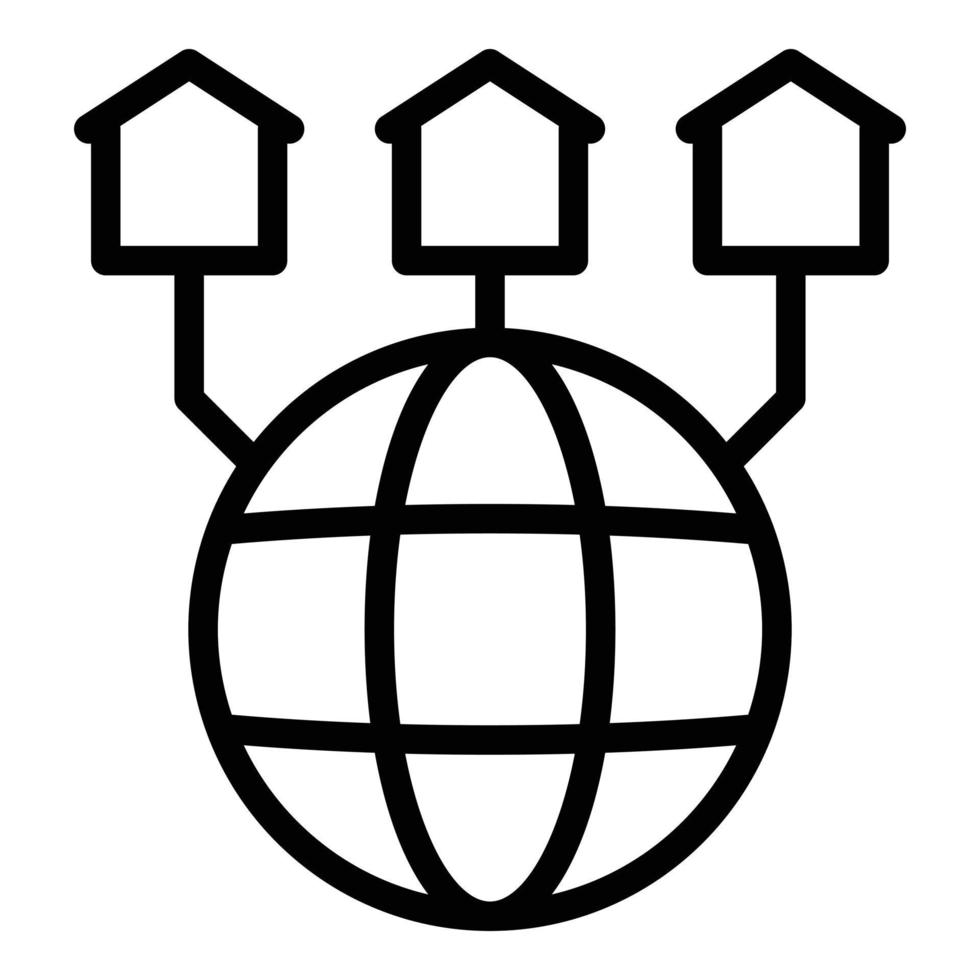 Global network icon outline vector. Computer virtual vector