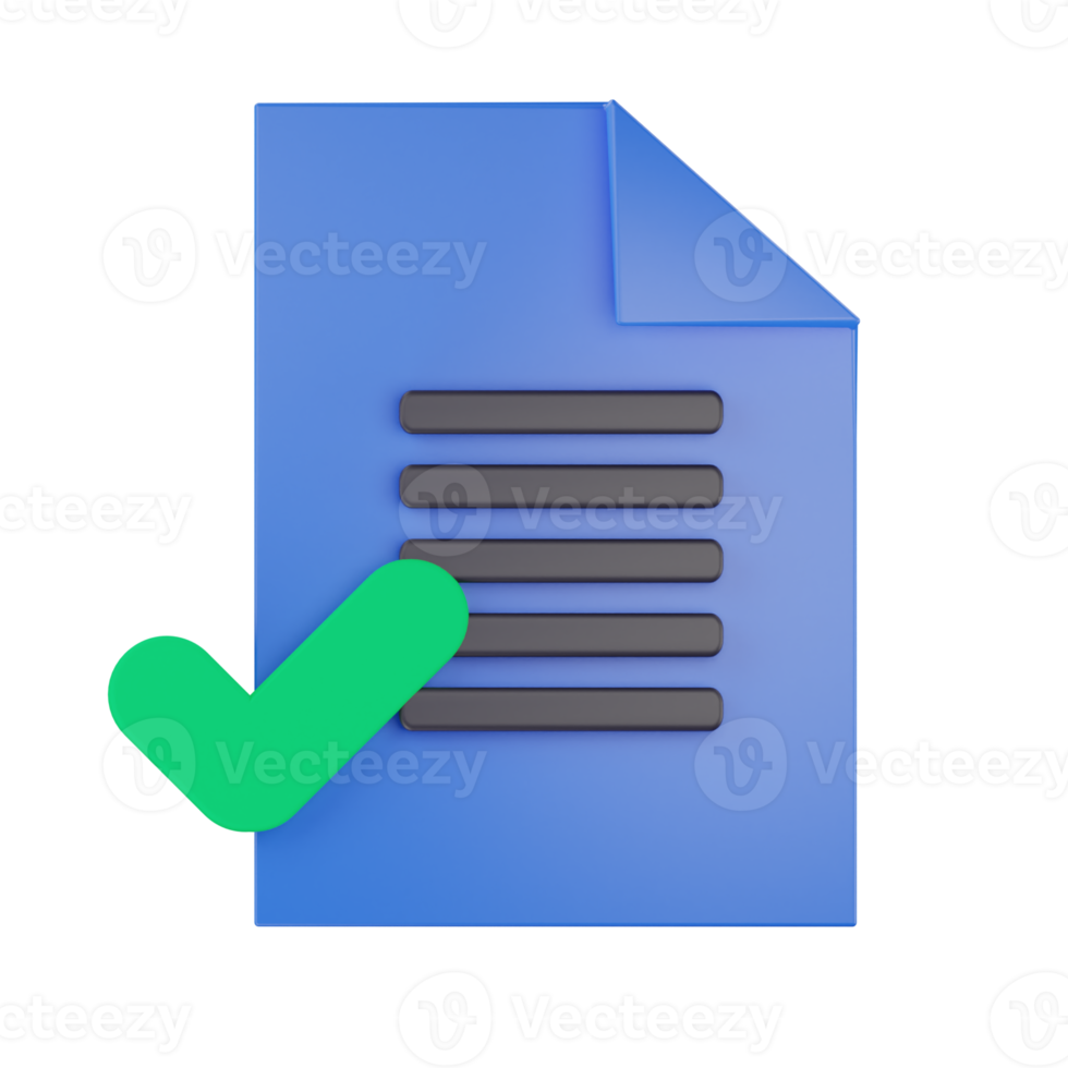 3D-Symbol für genehmigtes Dokumentpapier png
