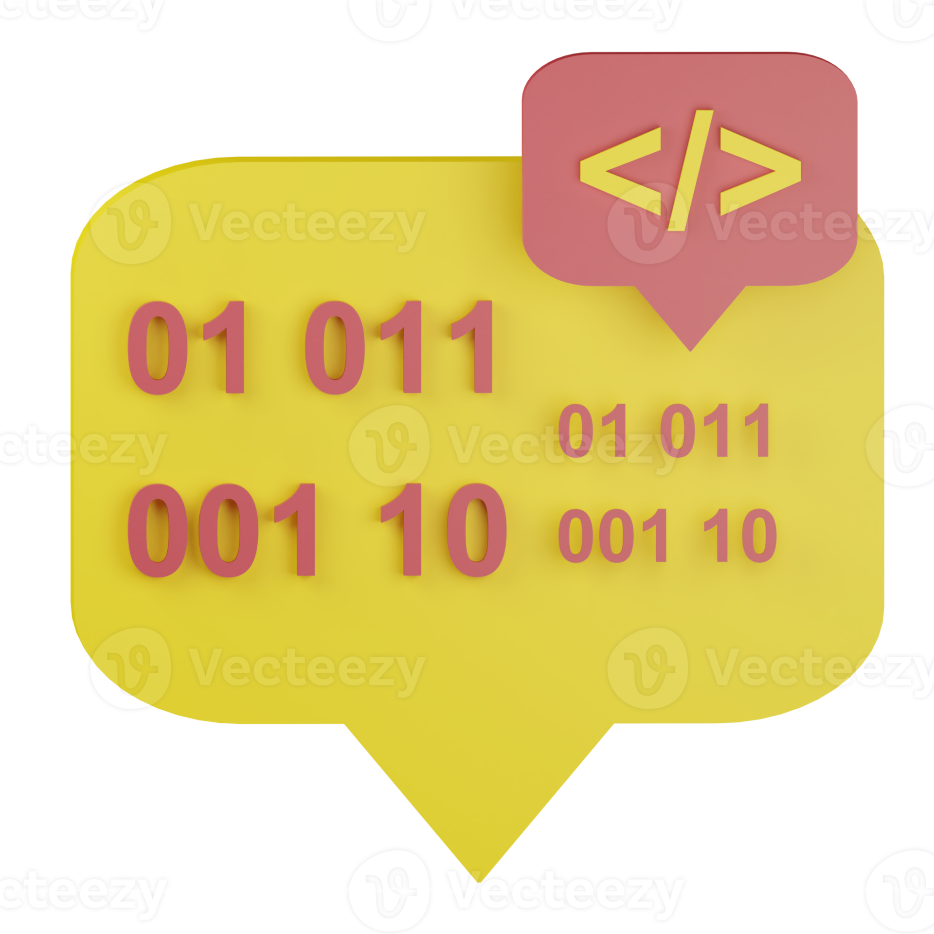 3d language programming code message icon illustration 15099570 PNG