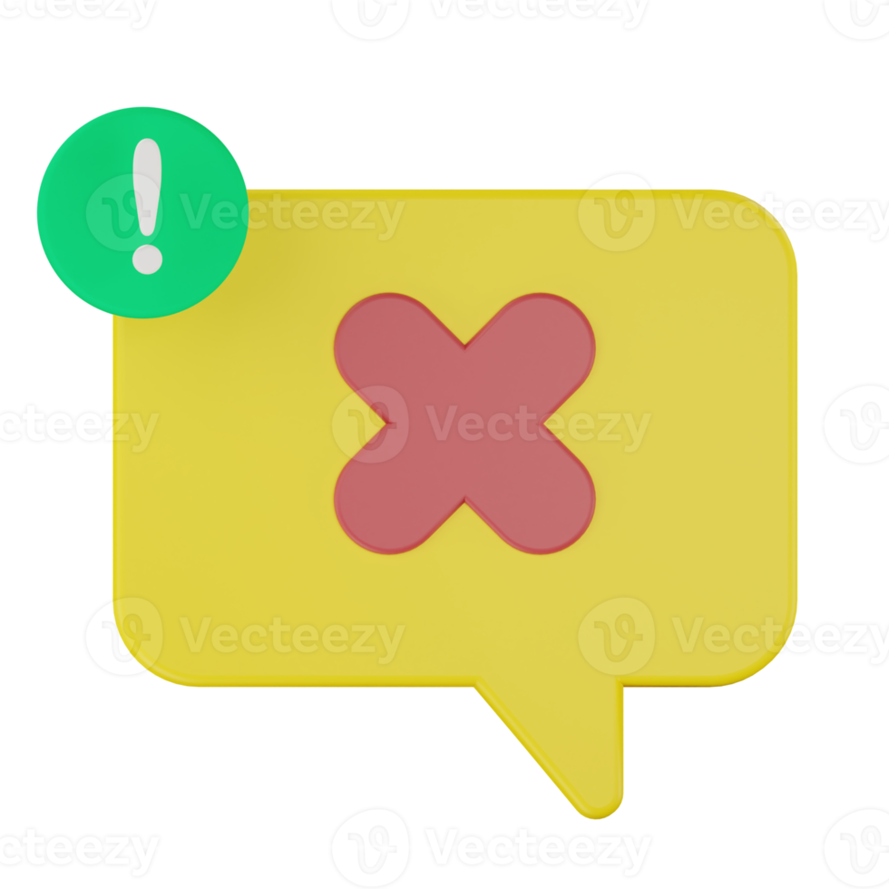 3d rejected message notification icon png