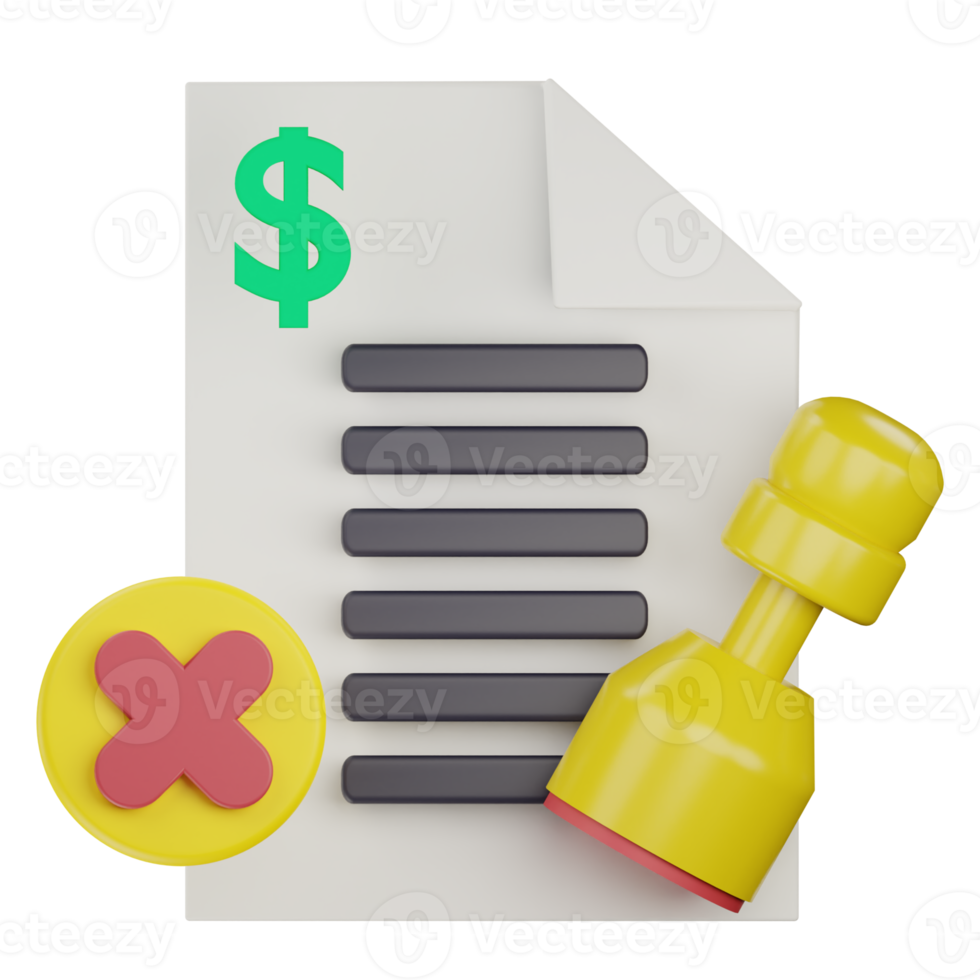 3d business proposal document rejected icon png