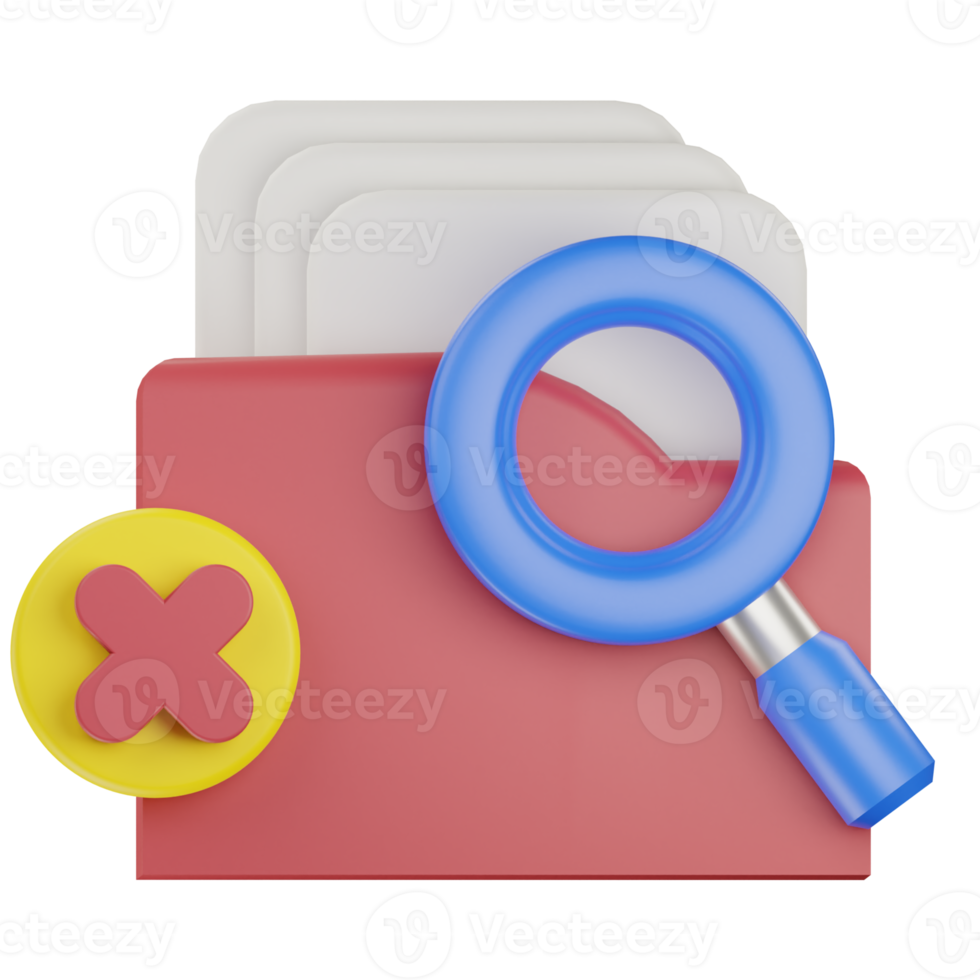 3d investigation folder rejected icon png