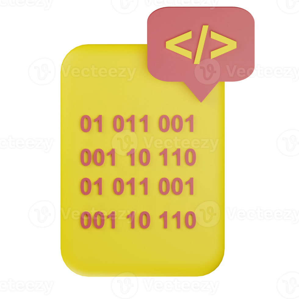 3d simple language programming code icon illustration 15099590 PNG