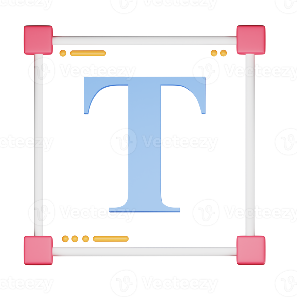 Ilustración de diseño gráfico de herramienta de texto 3d png