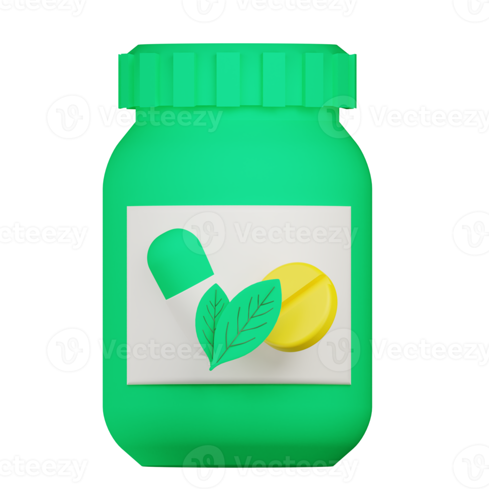 3d herbal medicine bottle icon png