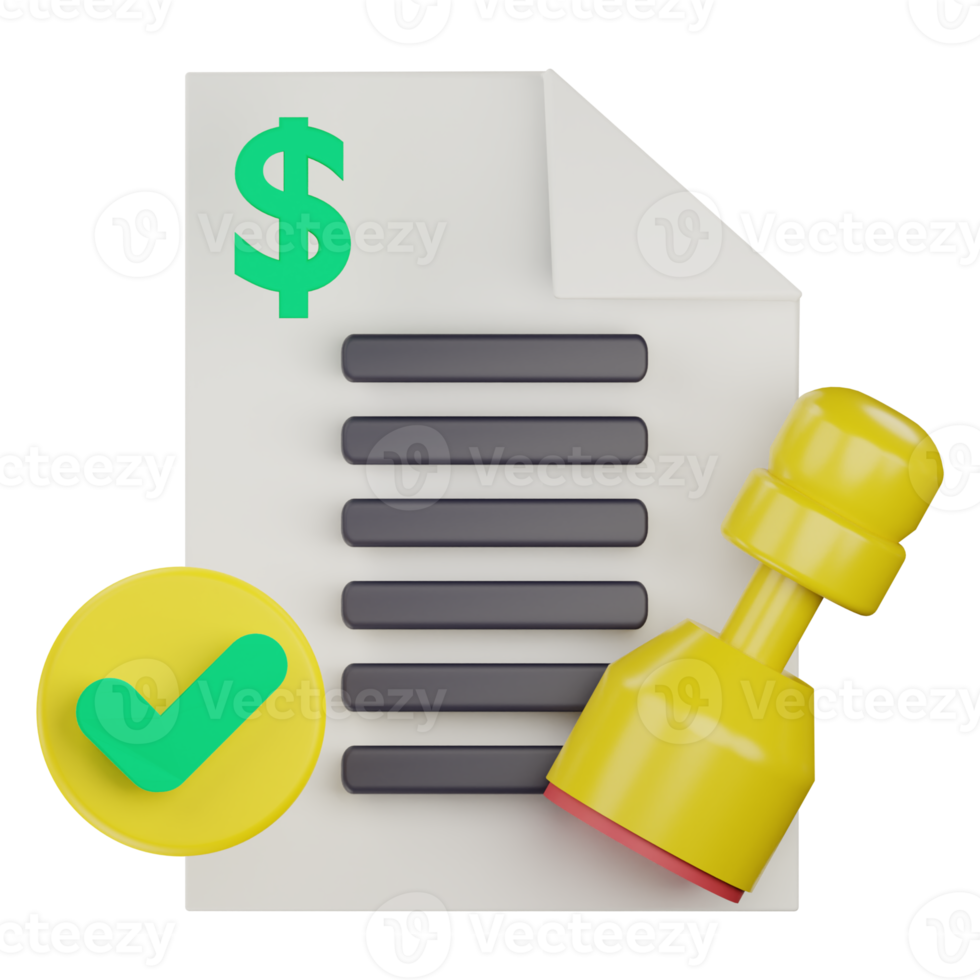 3d business proposal document approved icon png